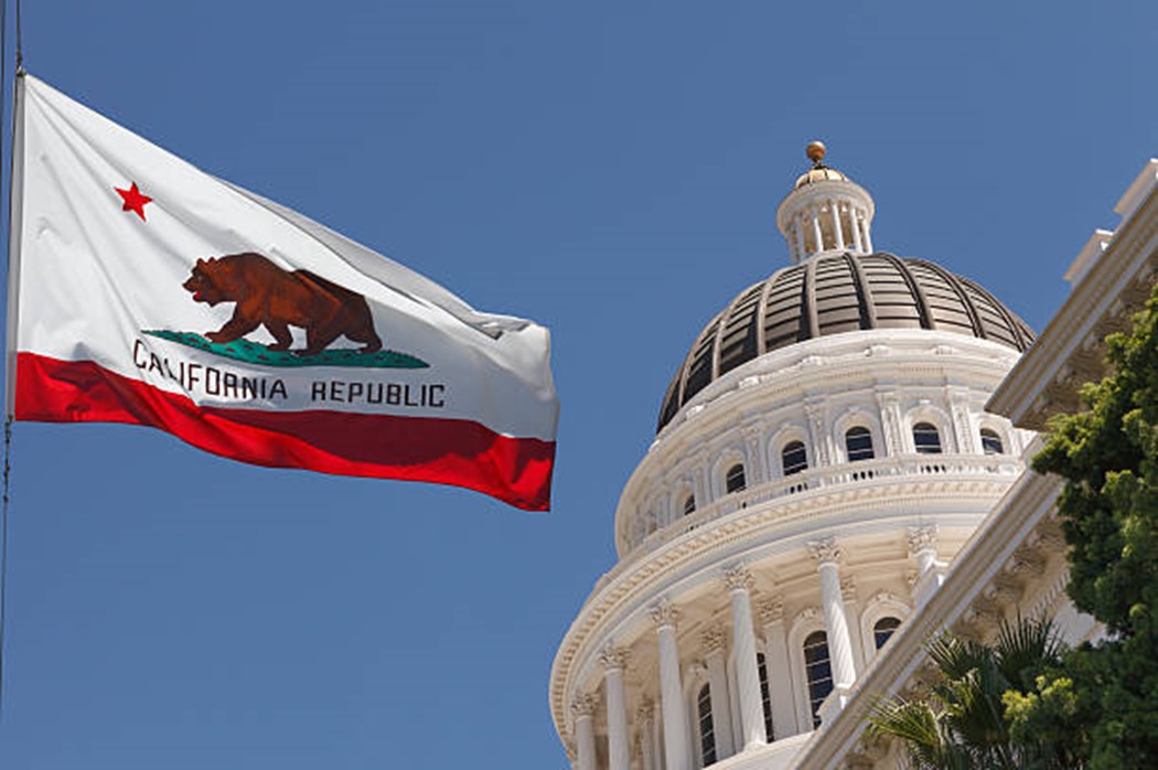 California State Capitol and Flag