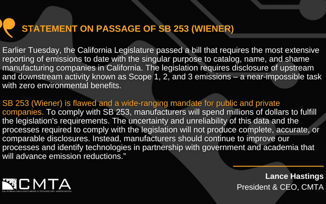 CMTA’S President & CEO Releases Statement on Passage of SB 253 (Wiener)